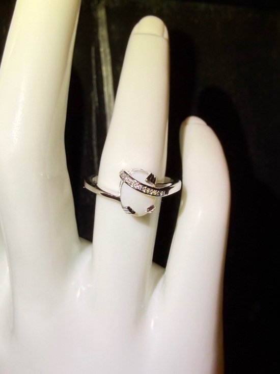 925 Sterling Silver Jewelry - ✨ Opal & White Topaz Ring | 14K White Gold Plated 925 Sterling Silver | Size 7